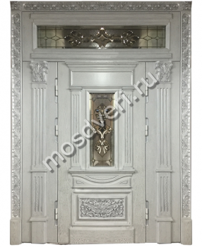 Эксклюзивная белая дверь, отделка филенчатым массивом F-86 - купить от производителя Мосдвери Эксклюзивная белая дверь, отделка филенчатым массивом F-86