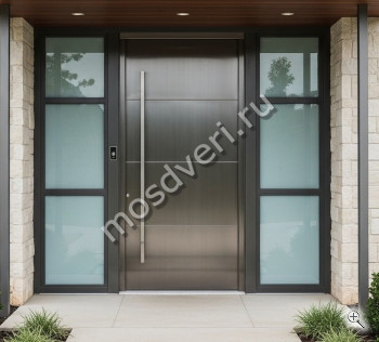 Дверь металлическая входная большая серого цвета - купить от производителя Мосдвери Дверь металлическая входная большая серого цвета