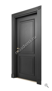 Входная дверь черная с резными наличниками ЧДД-027 - купить от производителя Мосдвери Входная дверь черная с резными наличниками ЧДД-027